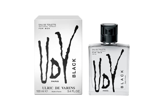 Ulric De Varens BLACK - Eau De Toilette for Men - Modern, Classic, Citrusy Scent - Woody, Adventurous Notes of Bergamot, Green Apple, White Flower Beauty & Personal Care Ulric de Varens