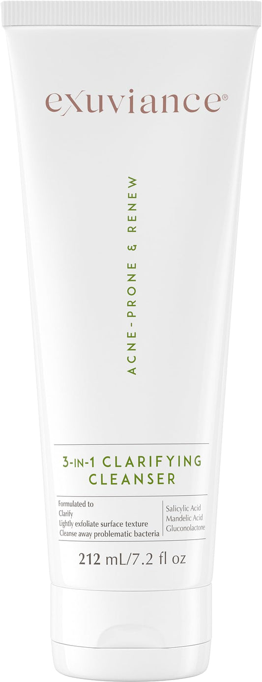 EXUVIANCE 3-in-1 Clarifying Anti-Aging Cleanser 7.2 oz – Salicylic Acid Face Wash for Acne-Prone Skin, Oil Control, Makeup Removal & Exfoliation Beauty & Personal Care EXUVIANCE