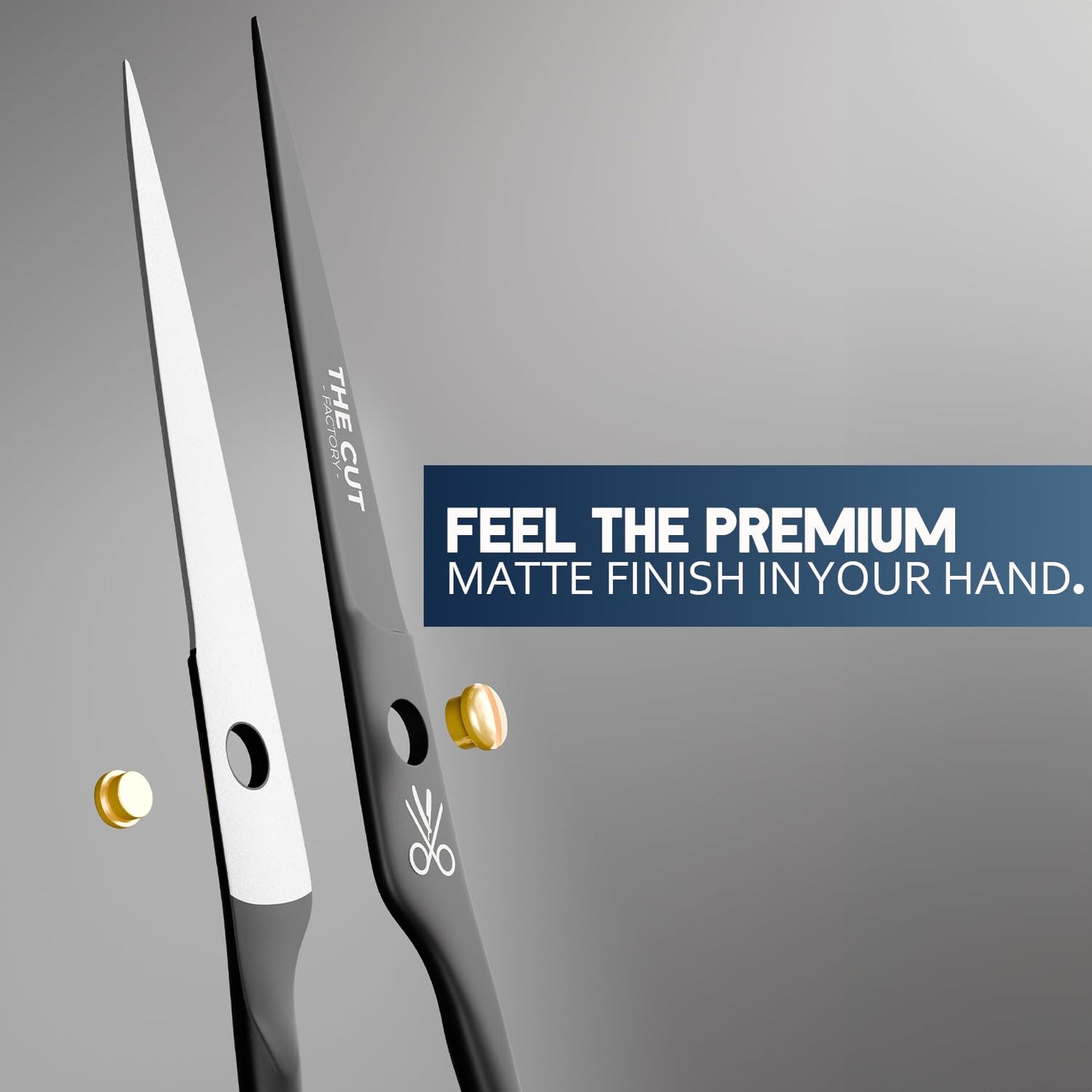 The Cut Factory® 6.5” Matte Black Luxury Hair Scissors - Ultra-Sharp High Carbon Steel Barber Shears for Men, Women & Kids - Gift-Boxed with Leather Beauty and Personal Care THE CUT - FACTORY -