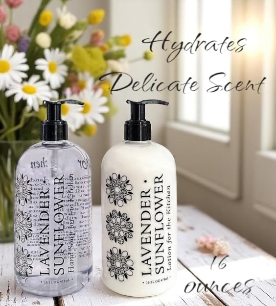 Greenwich Bay Trading Company Soap and Lotion Duo, Lavender Sunflower, Enriched with Shea Butter and Essential Oils, 16 oz Each Beauty and Personal Care Greenwich Bay Trading Company