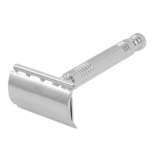 Ruilogod Silver Tone Metal Handle Shaving Shaver Razor w Blade + Mirror for Men (id: 9fa a80 d63 e56 348 Beauty and Personal Care Ruilogod