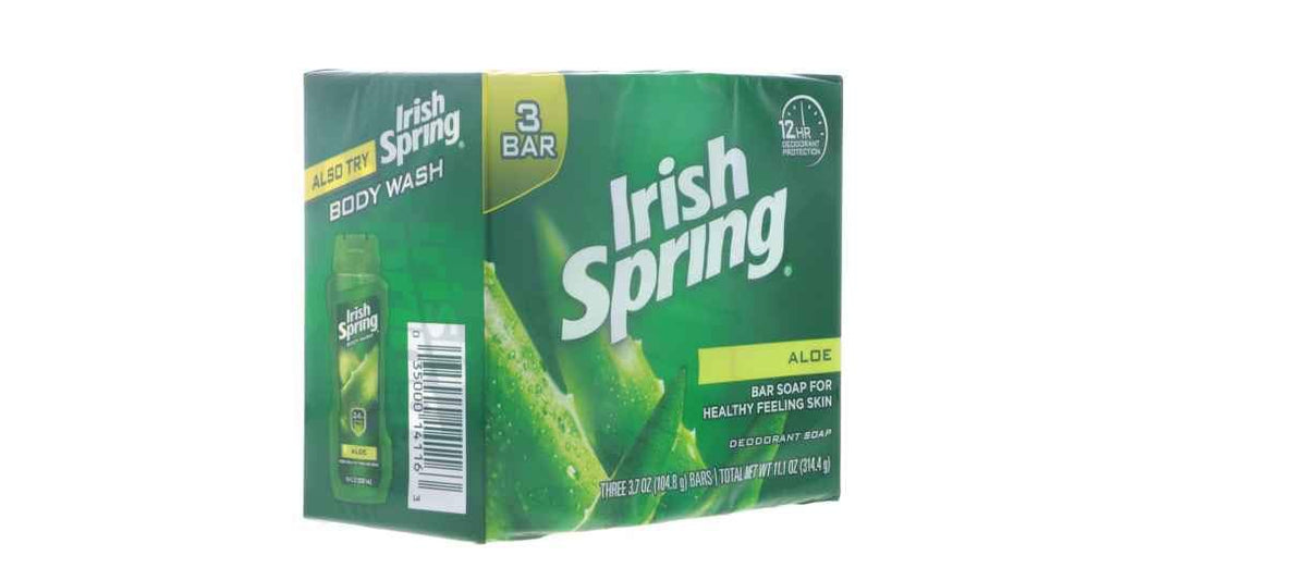 Irish Spring Deodorant Soap Aloe 4 oz. 3-Count (Pack of 18) Beauty & Personal Care Irish Spring