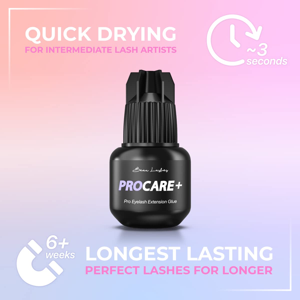 Extra Strong Eyelash Extension Glue for Professionals - Super Strong Black Bonding Adhesive for Long Lasting Semi Permanent Individual Lash Extensions Beauty & Personal Care BEAU LASHES