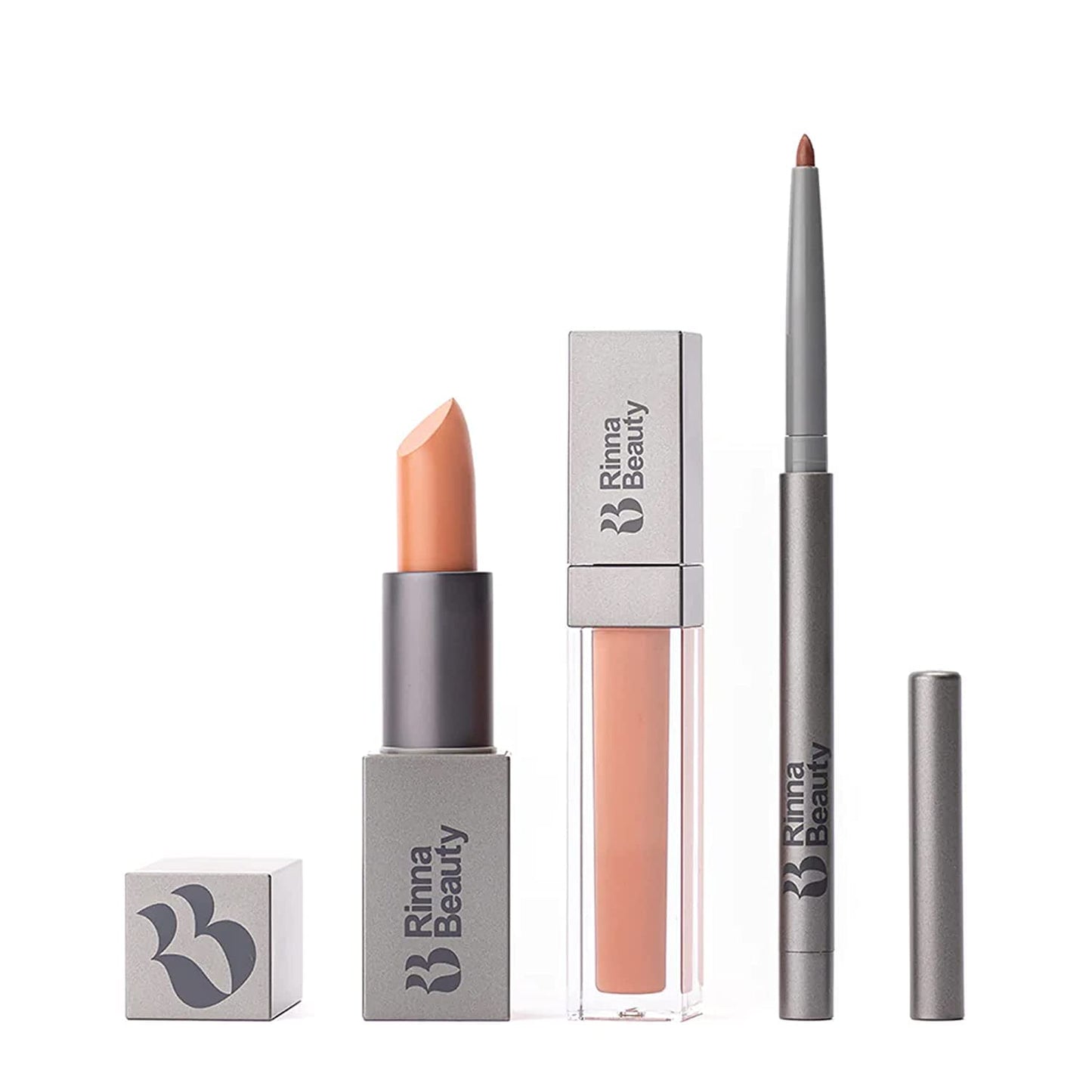Rinna Beauty Icon Lip Kit - No Apologies - All-in-one Lip Kit - Includes Lipstick, Lip Gloss, and Lip Liner - NUDE CORAL look - Vegan, LONG-LASTING: Beauty & Personal Care Rinna Beauty