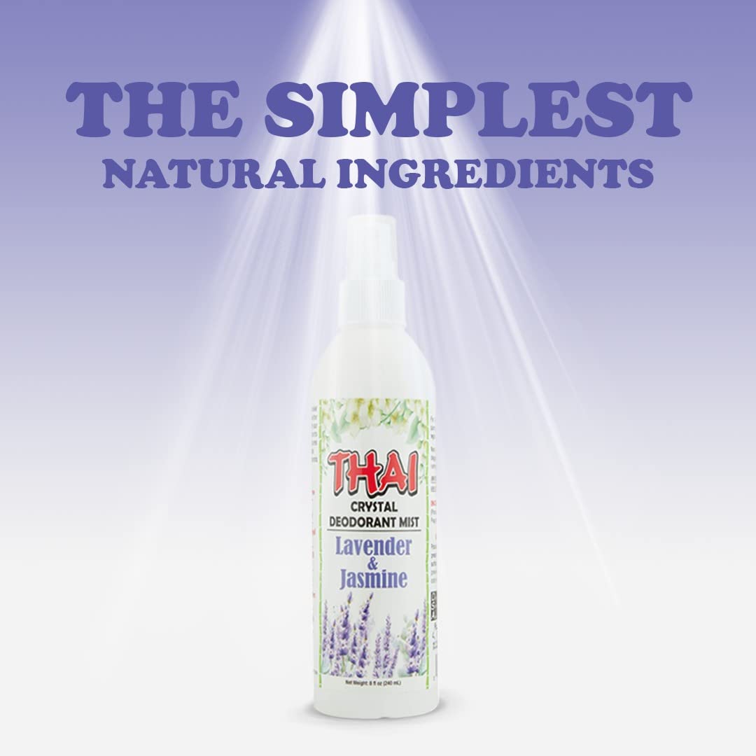 Thai Deodorant Stone Crystal Mist Natural Deodorant Spray 8 oz. Bundle (Lavender & Jasmine, Single) Beauty and Personal Care Thai Deodorant Stone