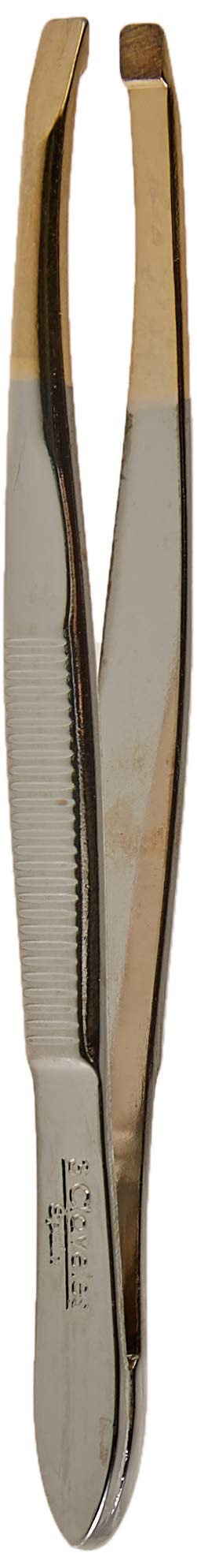 3 Claveles 12240 Straight Hair Tweezer, Gold Tip 8 cm Beauty and Personal Care 3 Claveles