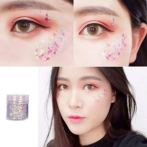 Unime Body Glitter 16 Colors Chunky Glitter for Body Face Hair Make Up Nail Art Mixed Color Glitter Beauty & Personal Care UNIME