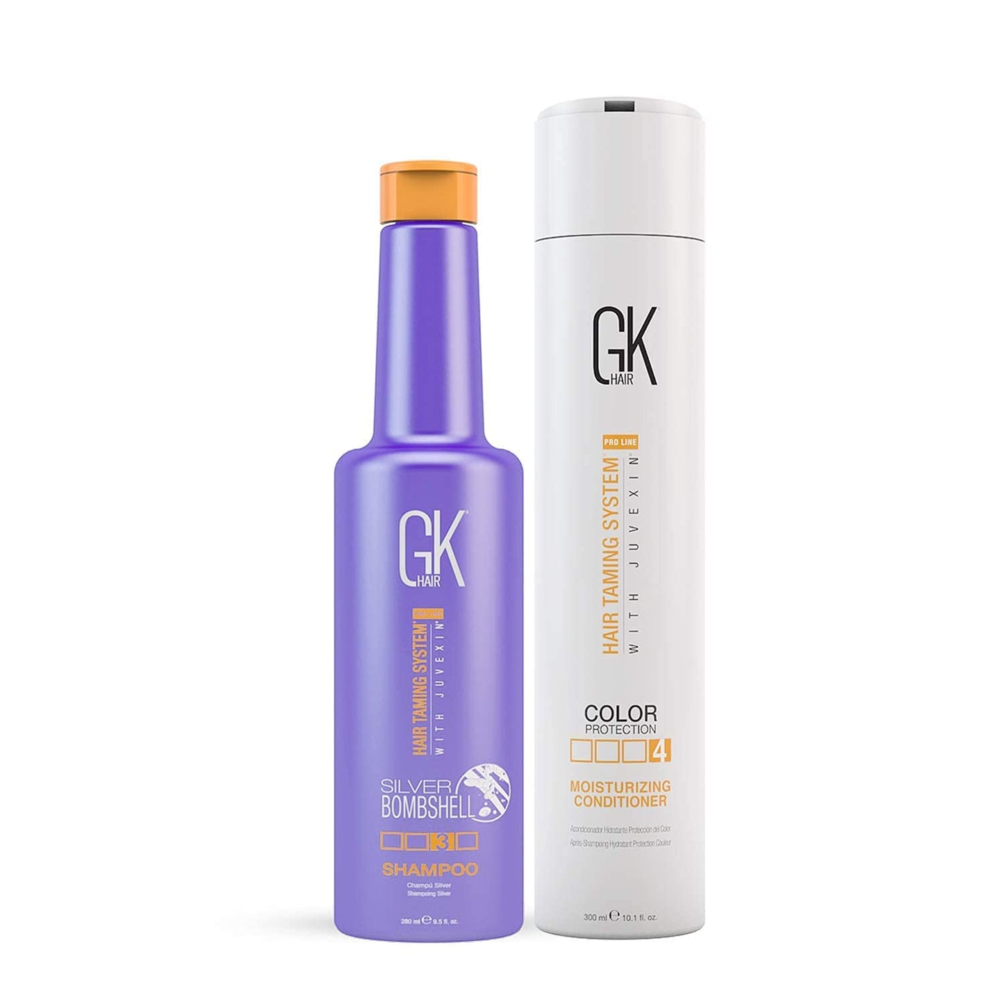 GK HAIR Global Keratin Moisturizing Conditioner and Silver Bombshell Purple Shampoo Set for Blonde & Gray Hair - Hydrating, Color-Protecting Formula Beauty & Personal Care GK HAIR
