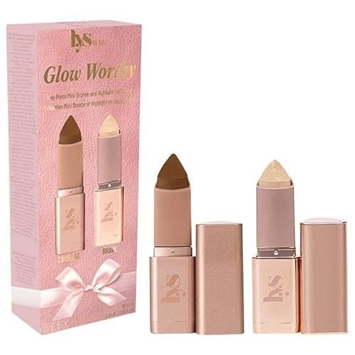 LYS Beauty Mini Glow Worthy Light Bronzer & Highlighter 2-Piece Set - Strength/Brave - Cream Bronzer Stick & Highlighter Duo Beauty & Personal Care LYS Beauty