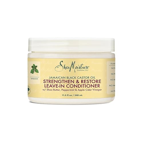 SheaMoisture Leave-In Conditioner with Pure Jamaican Black Castor Oil for Damaged, Over-Processed Hair - Softens and Detangles, 11.5 oz Beauty & Personal Care SheaMoisture