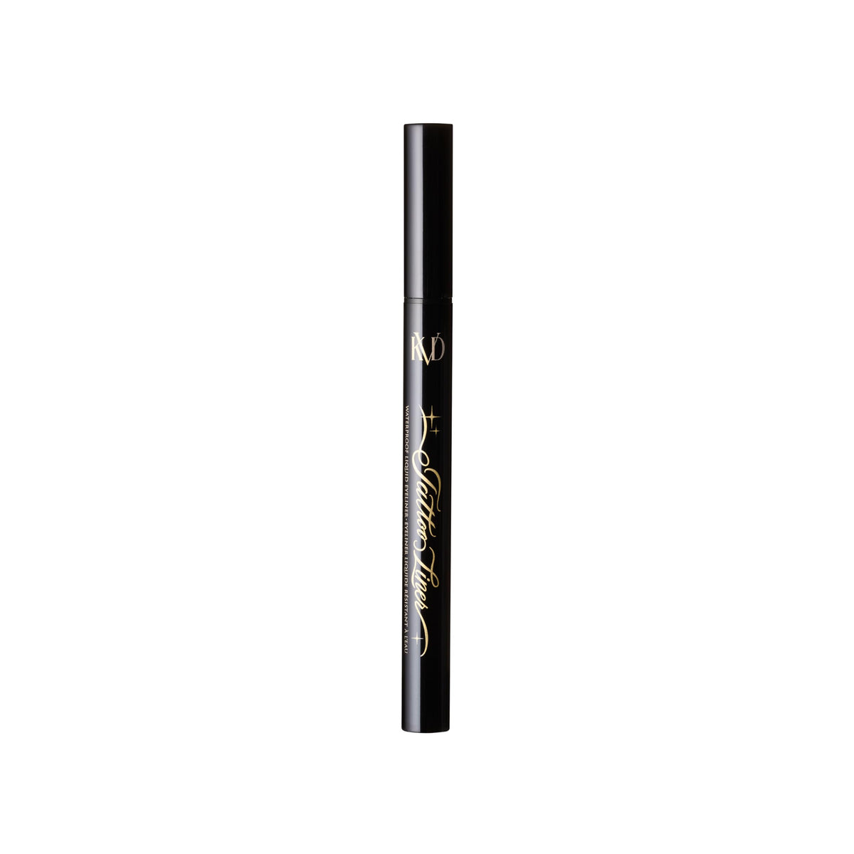 Kat Von D KVD Mini Tattoo Liner - Trooper Black - Satin Black, Waterproof Liquid Eyeliner, Ultra?Precise Brush Tip, Smudge?Resistant All?Day Wear,