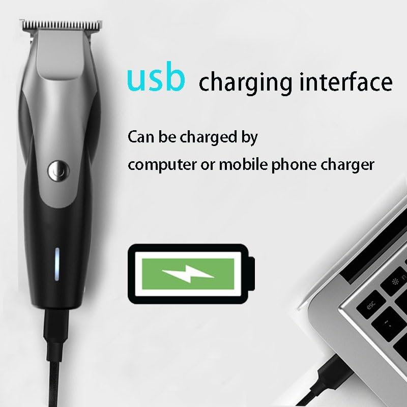 QDKVTNDJZ Hair Clippers foren, USB Electric Clippersen Rechargeable Cordless Close Cutting T-Blade Trimmer with 3 Combs Beauty and Personal Care QDKVTNDJZ
