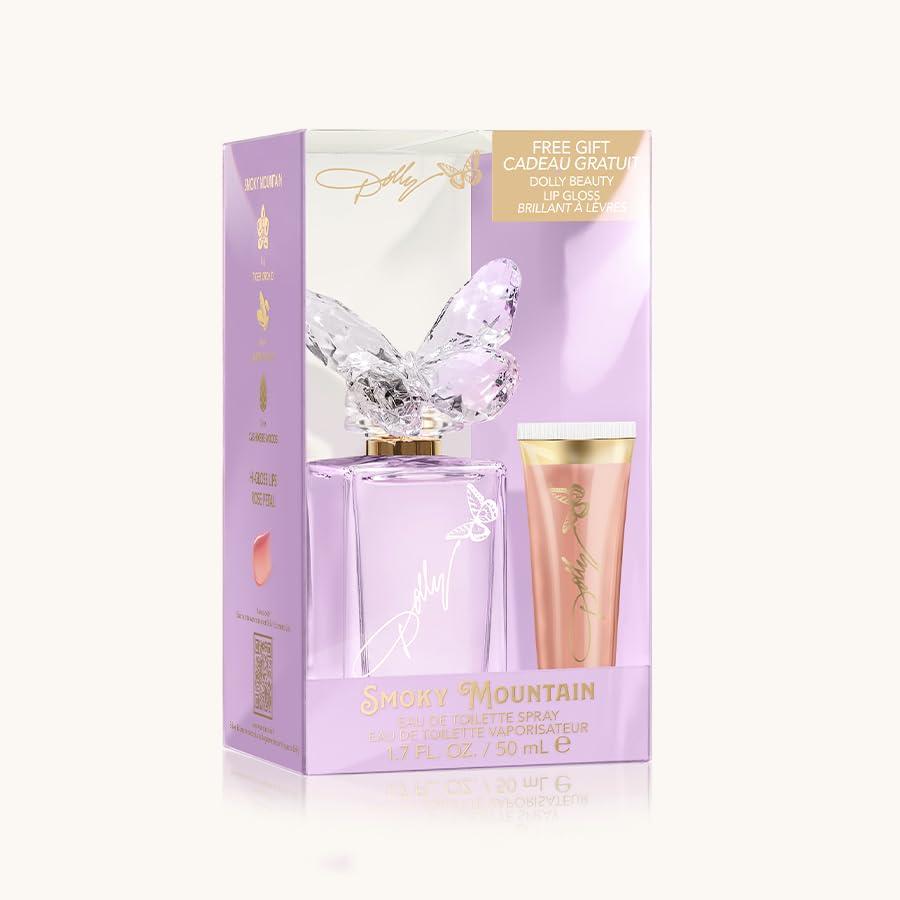 SCENT BEAUTY Dolly Parton Smoky Mountain Eau de Toilette and Lip Gloss - Fruity Floral Perfume for Women with Tiger Orchid, Tonka & Cashmere Woods Beauty & Personal Care SCENT BEAUTY