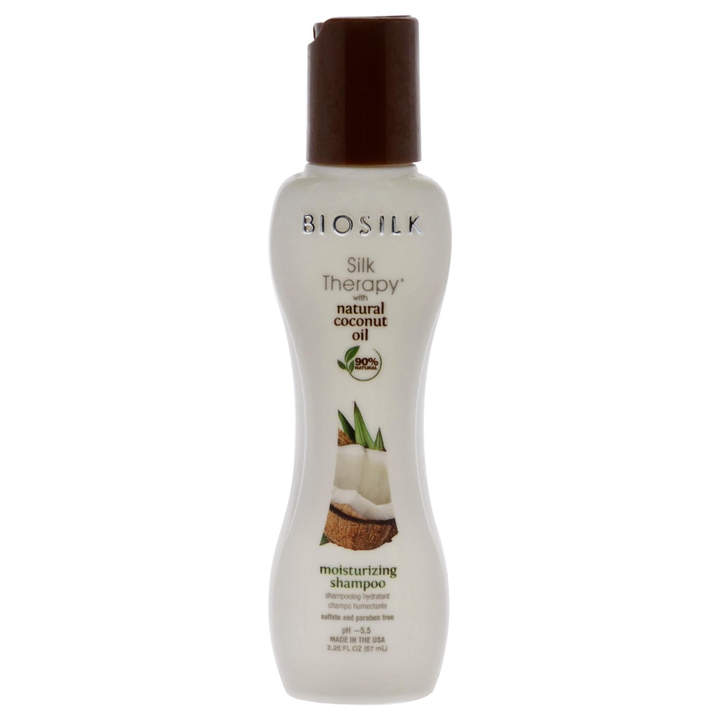 Biosilk Silk Therapy with Organic Coconut Oil Moisturizing Shampoo Unisex Shampoo 2.26 oz Beauty and Personal Care BioSilk