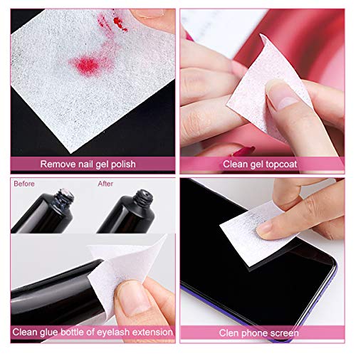1000 Pcs Gel Nail Polish Remover, Lint Free Nail Wipes Cotton Pad with a Pump Dispenser Bottle Disposable Nail Polish Remover for Soak Off UV Gel Beauty & Personal Care JIASHENG
