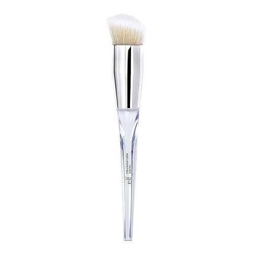 e.l.f. Precision Swirl Foundation Brush, Blends Liquid Foundation Smoothly Onto Skin, Triangular Handle For Ultimate Control, Vegan & Cruelty-Free Beauty & Personal Care e.l.f.