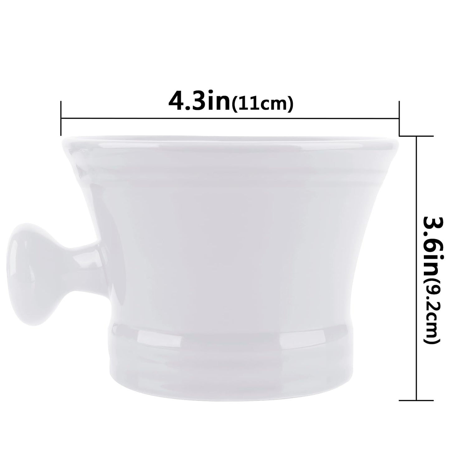 Linkidea Large Ceramic Shaving Mug with Handle, Deep Lather Bowl for Men Wet Shaving, Heavy Duty Shave Soap Cup for Brush Lathering (White) Beauty and Personal Care Linkidea