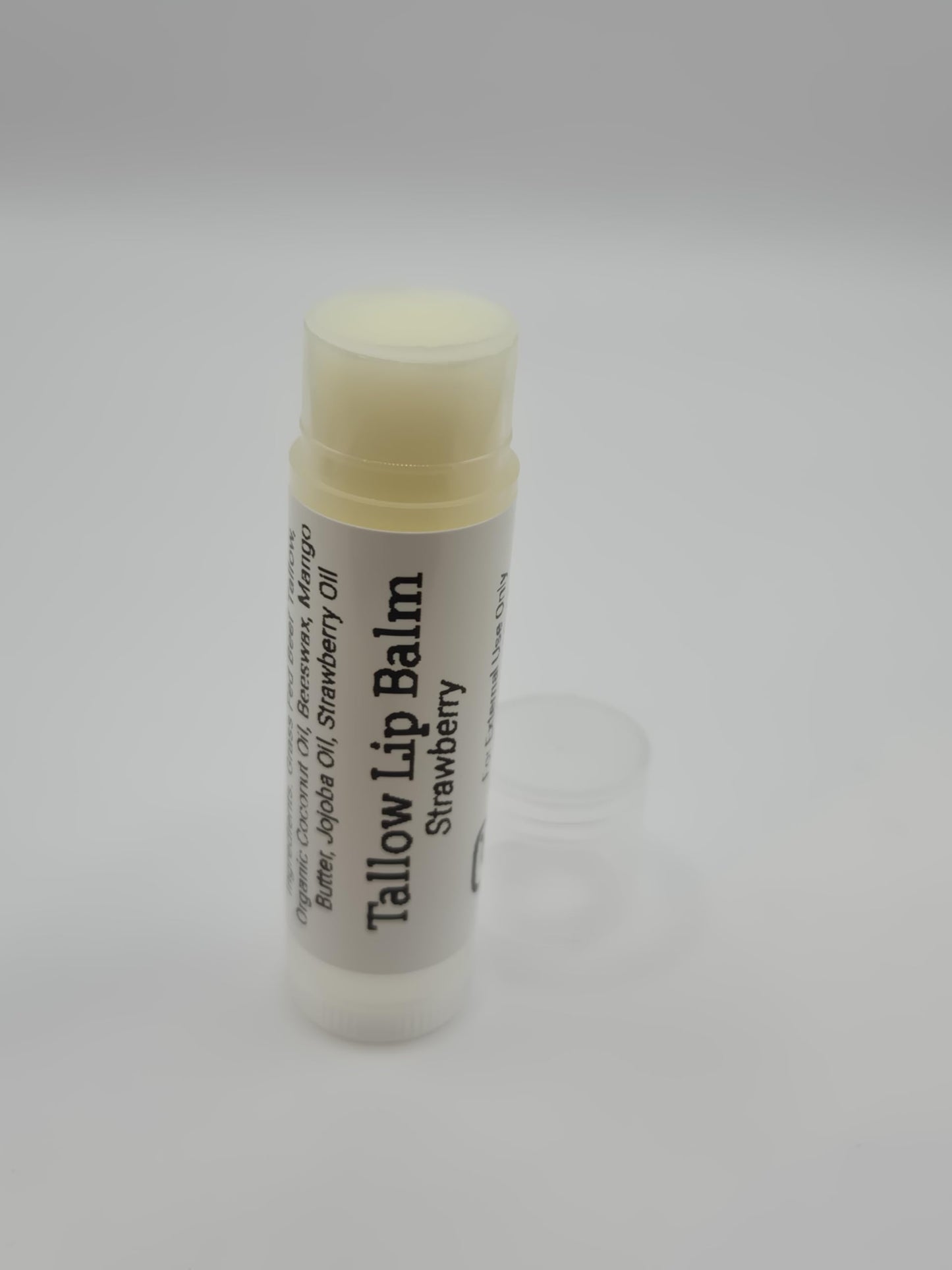 Tallow Lip Balm (3 Pack) (Strawberry) Handmade Grass Fed Beef Tallow Lip Balm with Nourishing Oils Beauty and Personal Care Pilgrimage Vibes