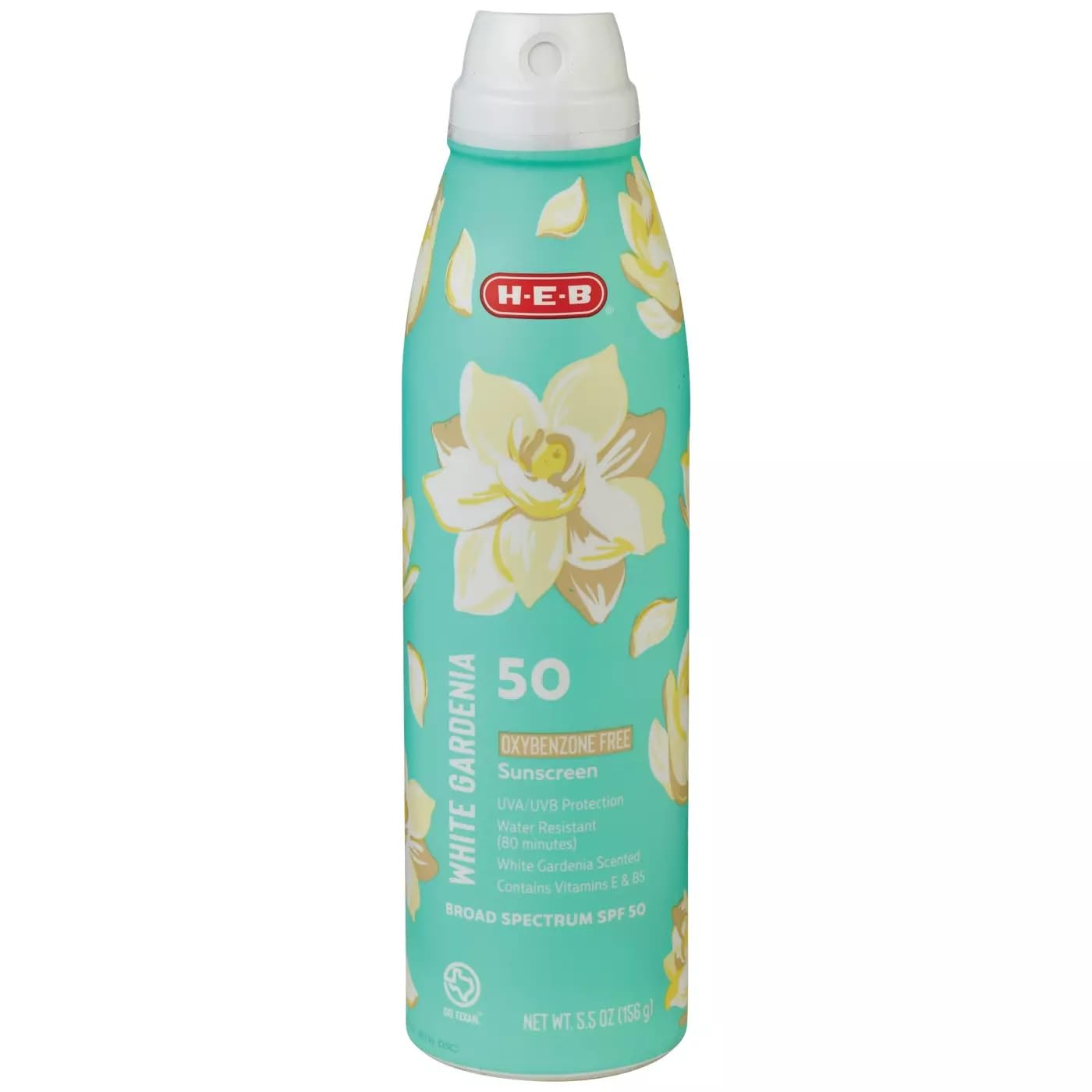 HEB White Gardenia Sunscreen Spray, Oxybenzone Free, SPF 50, 5.5 oz Beauty & Personal Care HEB