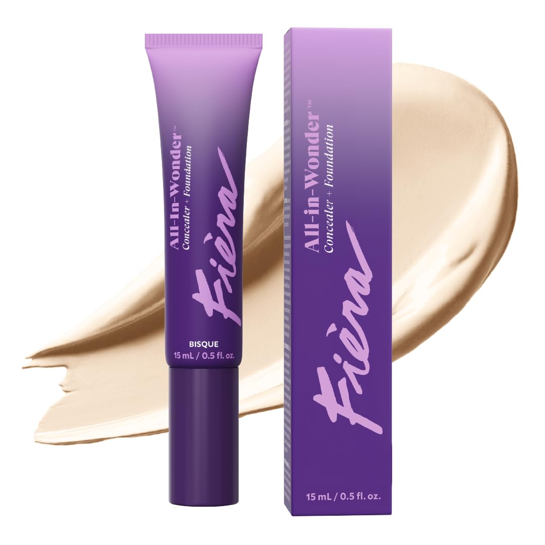 Fièra All-In-Wonder™ Concealer + Foundation - Full-Coverage, Crease-Proof, Hydrating Formula for Mature Skin, Blurs Fine Lines & Dark Circles, Radiant