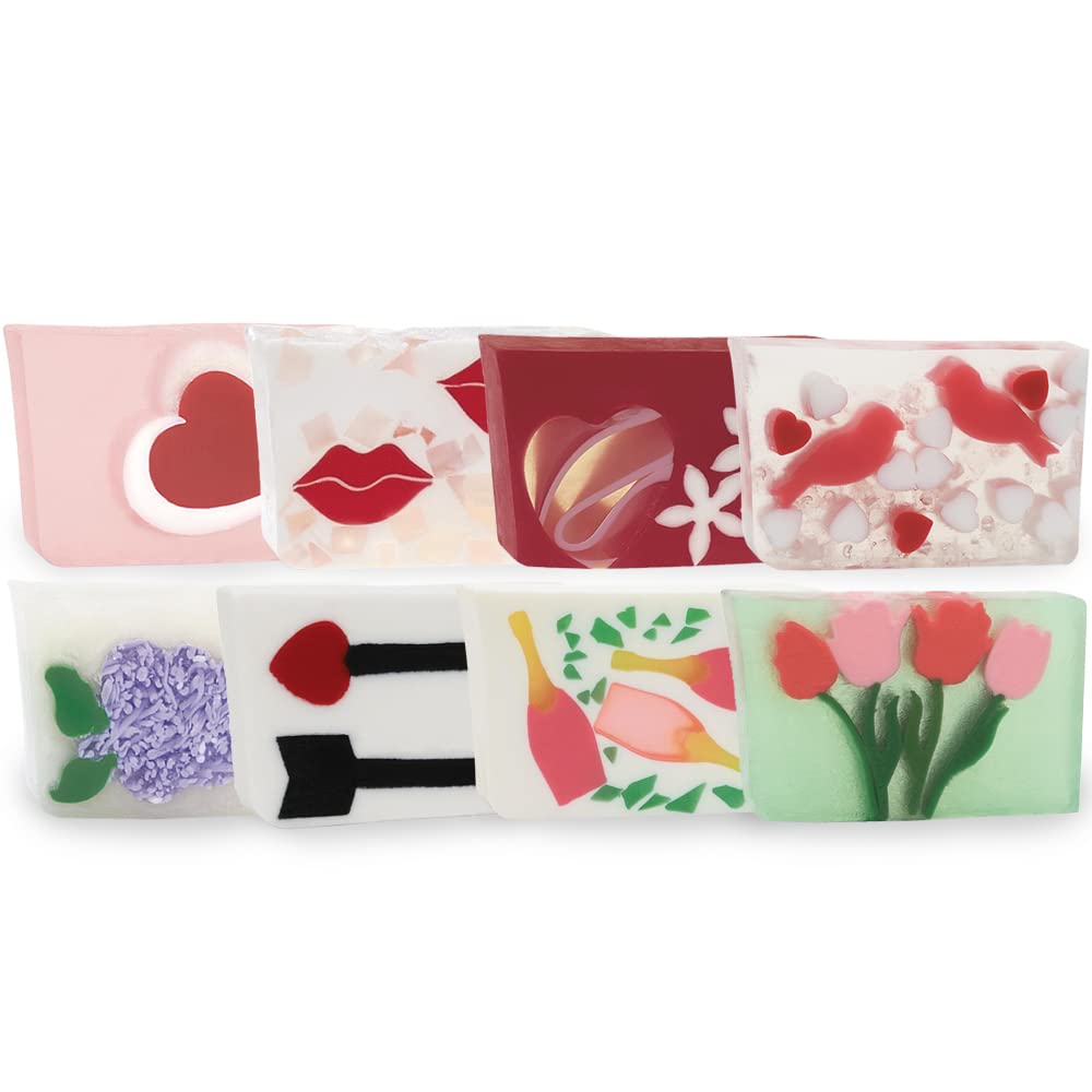 Primal Elements Valentine’s Day Glycerin Assorted Soap Set | Soap for Hands, Body, or Face | - Pack of 8 (100 grams each) Beauty & Personal Care Primal Elements