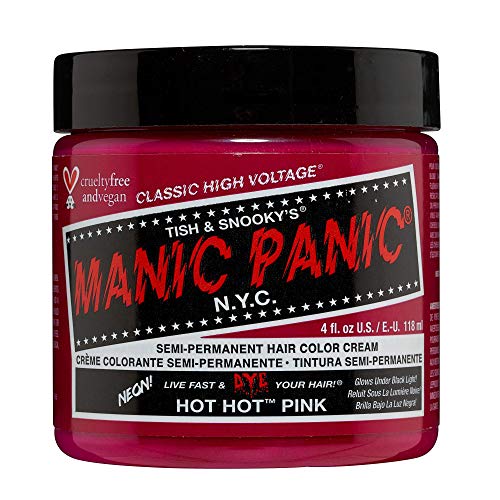 MANIC PANIC Classic Hot Hot Pink Semi Permanent Hair Color - Neon Pink Hair Dye for Women & Men That Lasts 4-6 Weeks - Vegan, Ammonia & Cruelty-Free Beauty & Personal Care MANIC PANIC