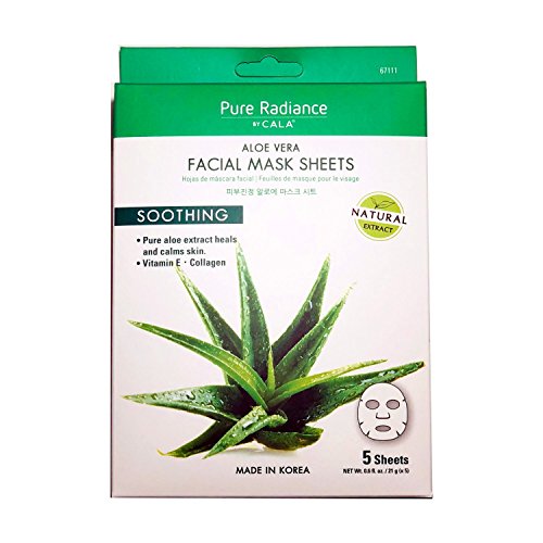 Cala Korea Aloe Vera, Collagen And Vitamin E, Essence full face facial Mask Sheet, 5 pack Beauty & Personal Care Cala