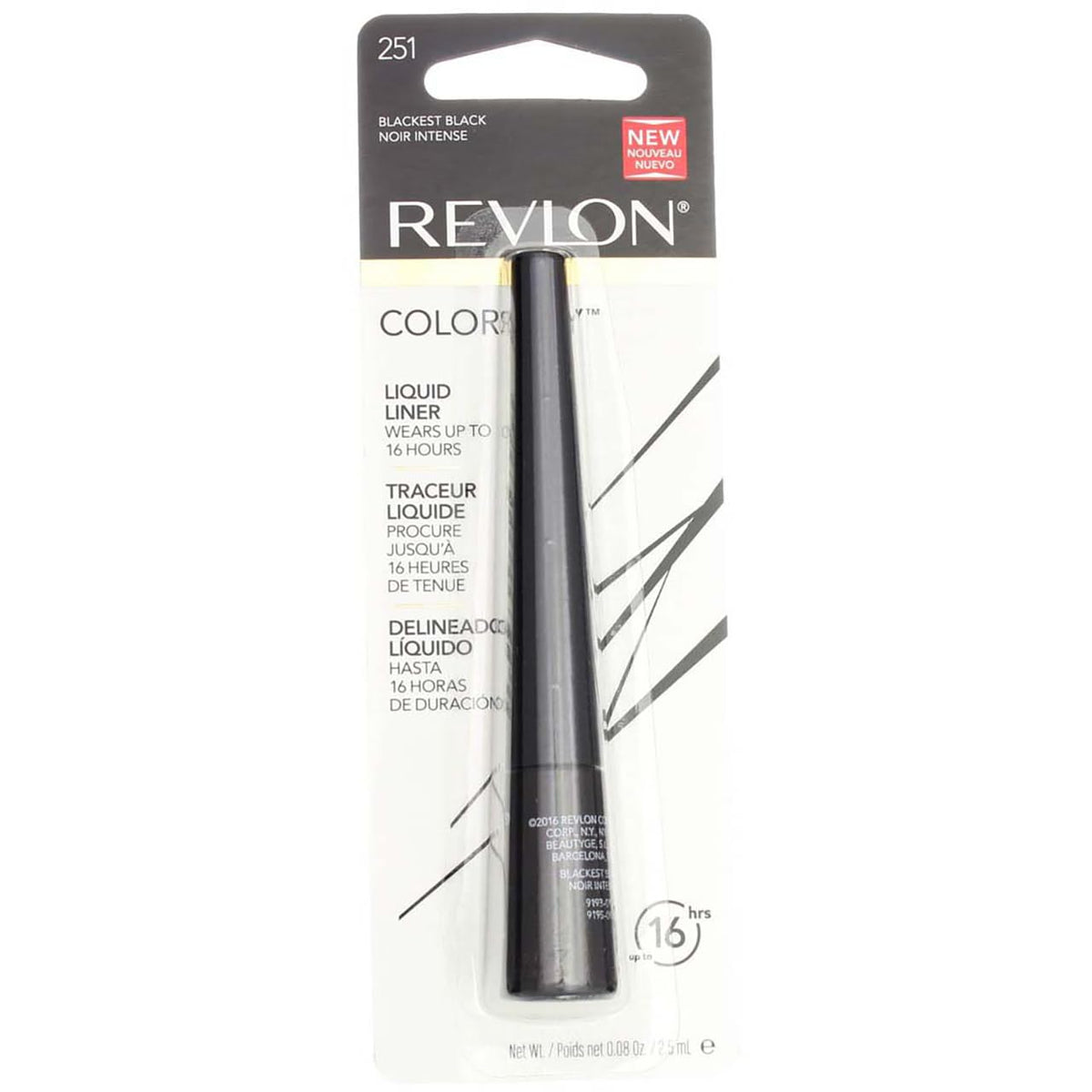 Revlon ColorStay Liquid Liner Eye Makeup, Blackest Black [251], 0.08 oz (Pack of 2) Beauty & Personal Care REVLON