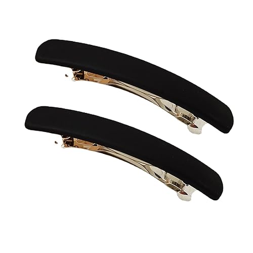 2 Pack Curved Matte French Barrettes for Thick and Fine Hair - Metal Spring Clips, Ponytail Hairpins for Chic Styling, No Slip Grip for Workouts Beauty & Personal Care OFIYOU