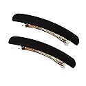 2 Pack Curved Matte French Barrettes for Thick and Fine Hair - Metal Spring Clips, Ponytail Hairpins for Chic Styling, No Slip Grip for Workouts Beauty & Personal Care OFIYOU