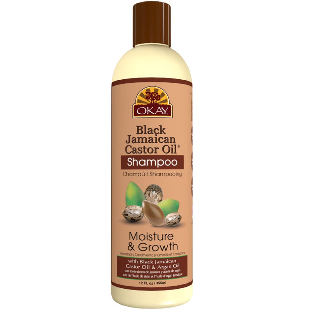 OKAY Black Jamaican Castor Oil Shampoo - Jamaican Castor Shampoo for Hair Health, Natural Moisturizing Cleanser to Strengthen & Restore Damaged Hair Beauty & Personal Care OKAY