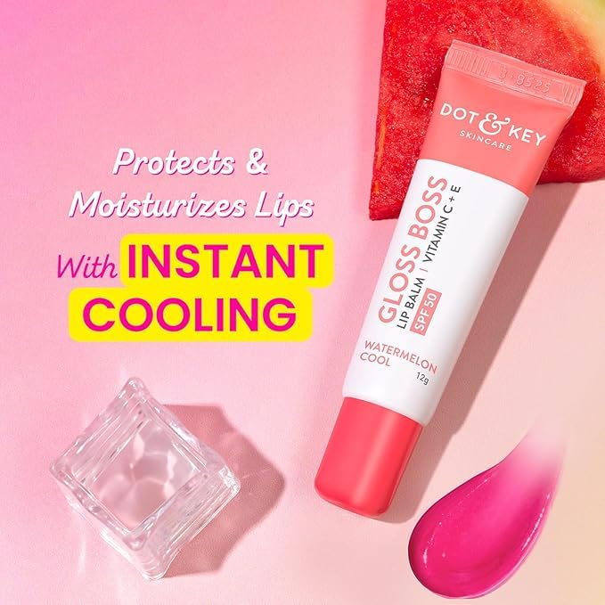 Dott & Key Gloss Boss Lip Balm, SPF 50+, Vitamin C & E, Watermelon, 12g, Pack of 2 Beauty and Personal Care Metrey Herbotech
