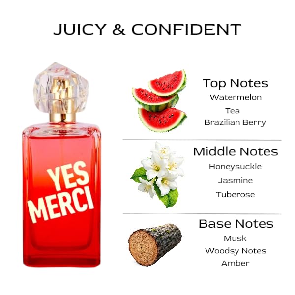 United Scents YES MERCI Eau De Parfum for Women, 3.4 fl oz | Juicy Watermelon, Jasmine & Musk | Fruity Floral Scent | Everyday Fragrance Spray Beauty & Personal Care United Scents