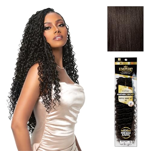 Sensationnel Empire Feather Crochet Braids-Ripple Wave,18in, 2 DARKBROWN
