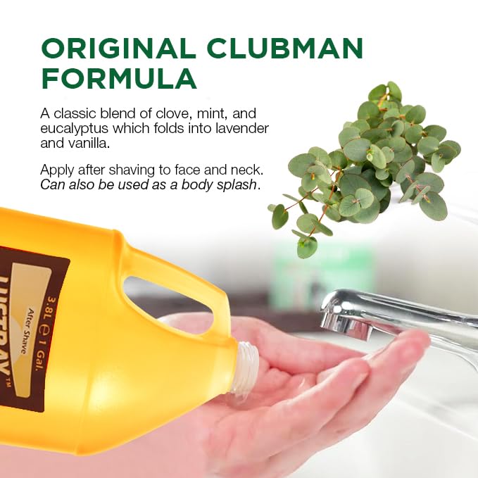 Clubman Lustray Spice After Shave - Classic Refreshing Scent Aftershave for Men, Barbershop & Home Use Splash, 1 Gallon Beauty and Personal Care Clubman