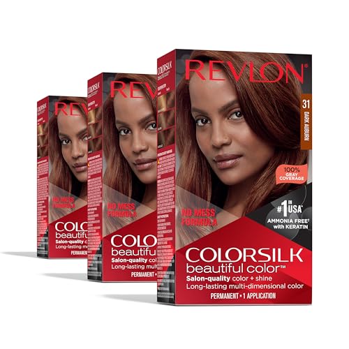 Revlon Colorsilk Beautiful Color Permanent Hair Color, (OLD VERSION) 31 Dark Auburn (Pack of 3) Beauty & Personal Care REVLON