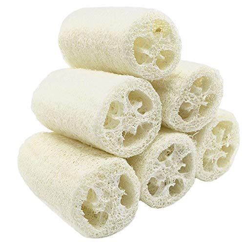 MAYMII·Home 100% Large (5" Length) Nature 6 Pack of Organic Loofahs Loofah Spa Exfoliating Scrubber Natural Luffa Body Wash Sponge Remove Dead Skin Beauty & Personal Care MAYMII·HOME