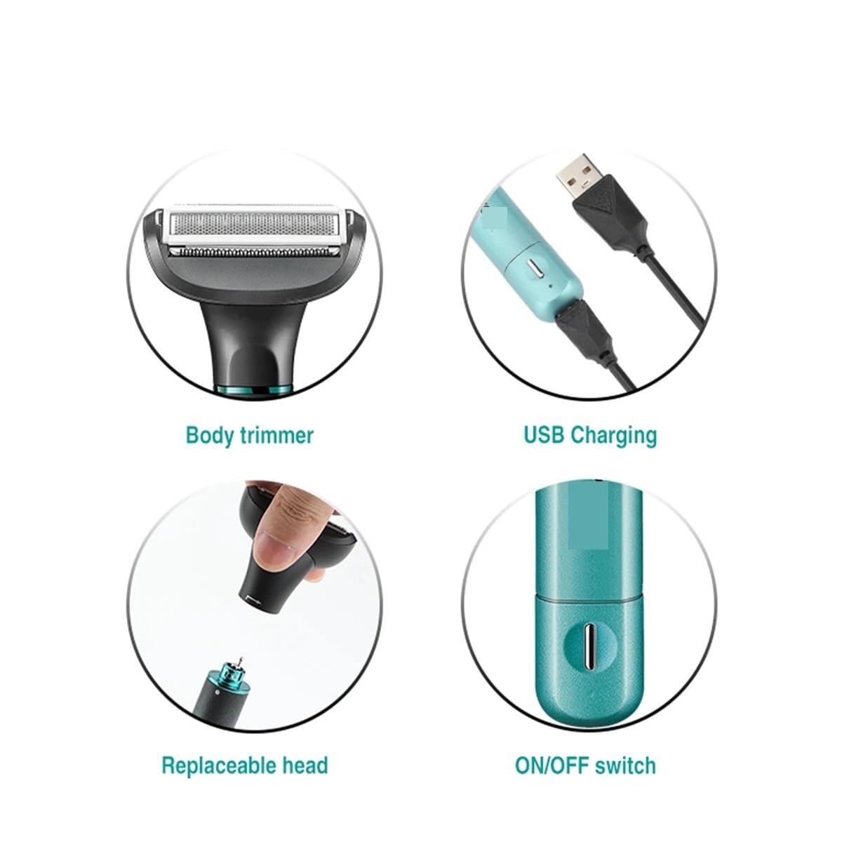 EWKYLSEM 3in-1 Men's Personal Hair Trimming Set Rechargeable Professional Foil Shaver Portable Nose Ear Eyebrow Trimmer 625 Beauty and Personal Care EWKYLSEM