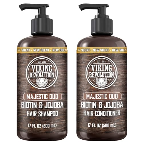 Viking Revolution Majestic Oud Mens Shampoo and Conditioner Set with Biotin and Jojoba Oil - Natural Hair Shampoo and Hair Conditioner for Men Beauty & Personal Care Viking Revolution