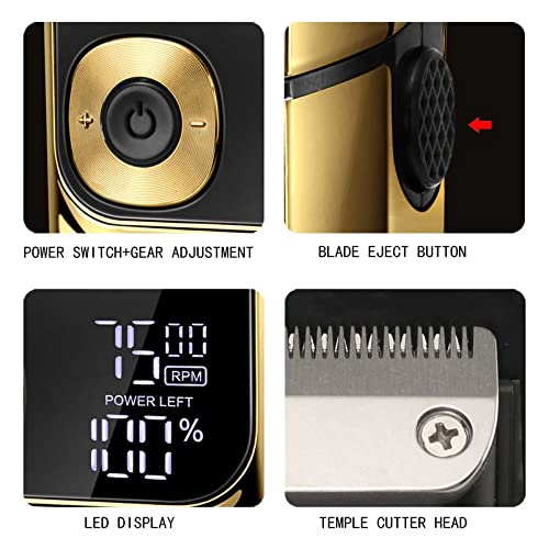 YMGSCC Electric Foil Shavers for Men All Metal 2 in 1 Trimmer LED Waterproof Shaving Machine 3-Speed Adjustable(E) Beauty and Personal Care YMGSCC