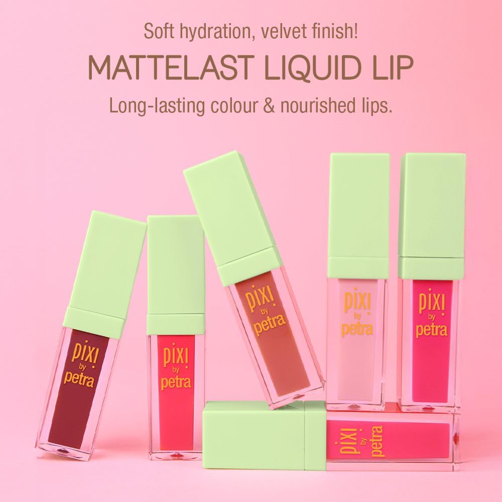 Pixi Beauty MatteLast Liquid Lip | Long-Wearing Matte Lip Color with Rosehip Oil | Hydrating & Comfortable | Precision PixiPetal Applicator | Fresh Beauty & Personal Care Pixi