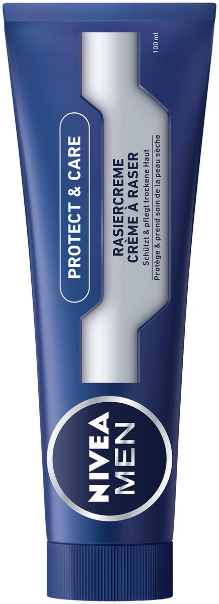 Nivea Men Protect & Care Rasiercreme im 1er Pack (1 x 100 ml), mit cremigem Schaum für eine sanfte Rasur, hautschonende Rasiercreme für Herren Beauty and Personal Care NIVEA MEN