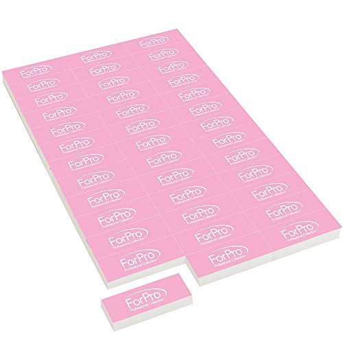 ForPro Professional Collection Sparkle Mini Buffer Sheet, Pre-Cut, Double-Sided Manicure & Pedicure Nail Buffers, Pink 400/White 4000 Grit, 39-Count Beauty & Personal Care ForPro Professional Collection