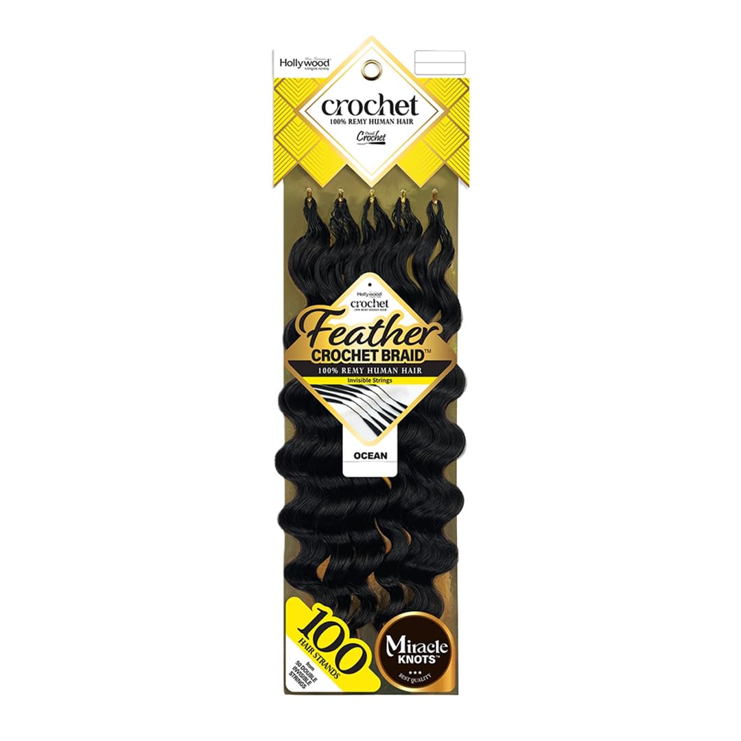 Zury Sis Hollywood Feather Crochet Braid Human Hair - Ocean 12" (Color : 2 Dark Brown)