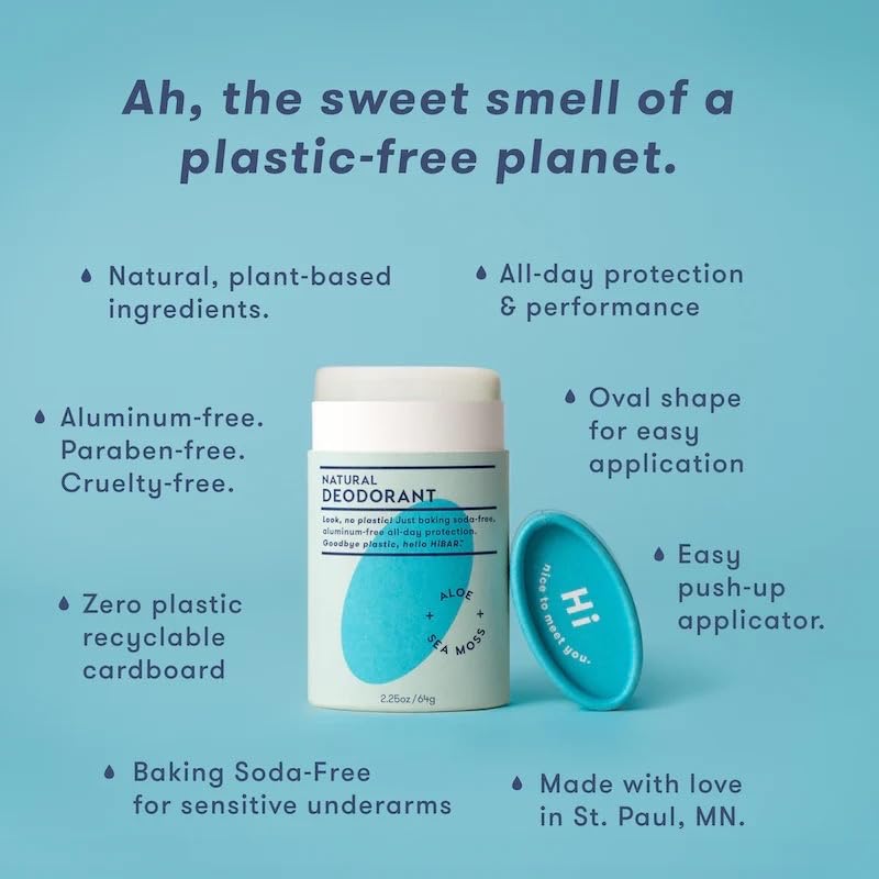 HiBAR Sensitive Deodorant with Sea Moss & Aloe - Gentle on Skin, Neutralizes Odor, Absorbs Moisture, Smooth Application, Long-Lasting Protection Beauty and Personal Care HIBAR