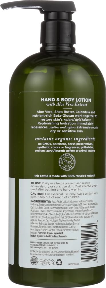 Avalon Organics Hand & Body Lotion for Dry Skin Aloe Unscented, 32 OZ Beauty & Personal Care KEZATAAK