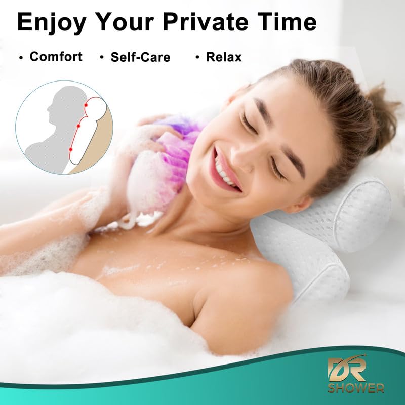 Bath Pillow for Bathtub Support Neck,Head and Back with Non-Slip Suction Cups and Comfortabl 4D AirenMesh Bathtub Pillow for Women & Men Beauty and Personal Care Fitheaven
