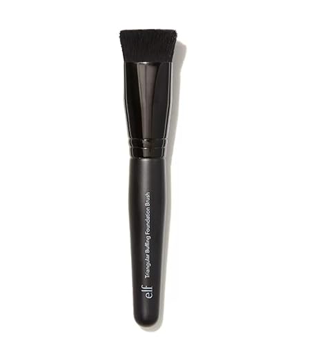 e.l.f. Triangular Buffing Foundation Brush, Flat-Top Makeup Brush For Applying Foundation Evenly, Made With Synthetic Bristles, Vegan & Cruelty-Free Beauty & Personal Care e.l.f.