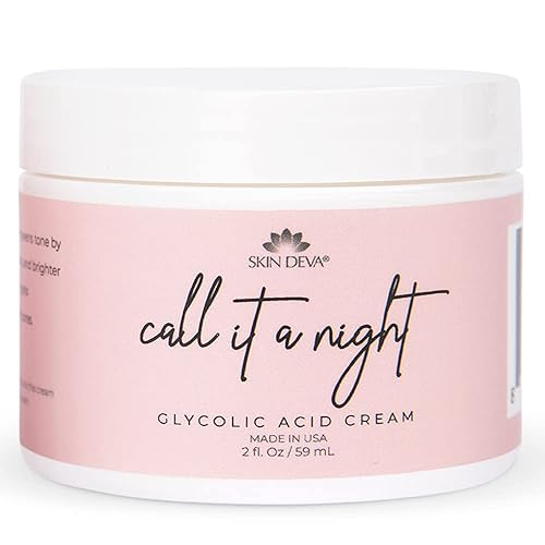 Skin Deva Glycolic Acid Cream Exfoliates Skin During Sleep - Brightens, Corrects Dark Spots & Shadows, Evens Skin Tone, Reduces Pores. Natural Beauty & Personal Care SKIN DEVA