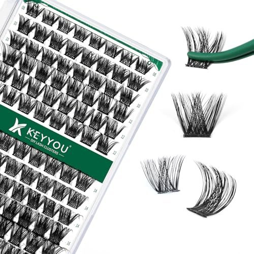 Lash Clusters,96 Pcs Cluster Lashes D Curl 10-18MIX DIY Lash Extensions Eyelash Clusters,KEYYOU Volume Wispy Individual Lashes Soft&Comfortable Easy Beauty and Personal Care KEYYOU Default Title